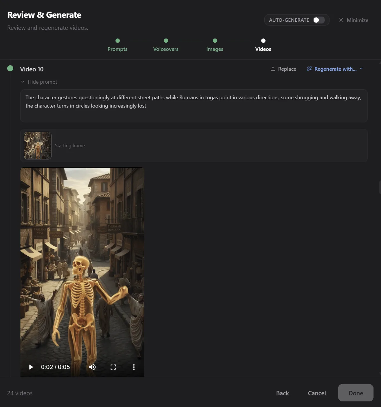 Approve video clips